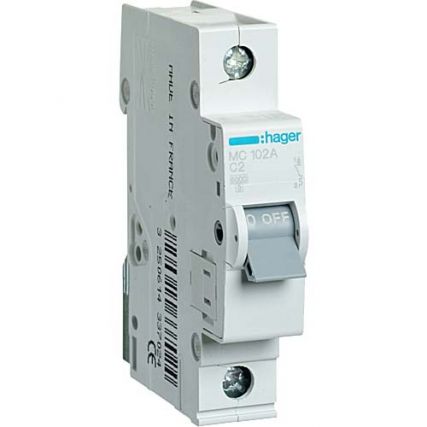 Автомат Hager C2А / 1 пол / MC102A