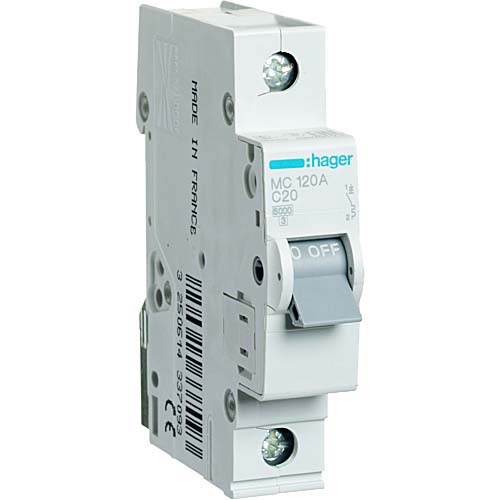 Автомат Hager C20А / 1 пол / MC120A - фото 1