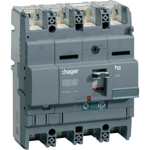Автомат Hager 250-160А / 4 пол / X250 / 40kA / HNB251H - фото 1