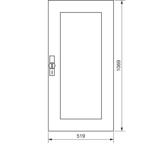 Дверь с ручкой для щита Hager FWU7..и FWB7.. / прозрачная / 2 секции / стержневой замок / 1100х550(ВхШ) /FZ102N - фото 2