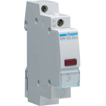 Световой индикатор Hager / красная LED-лампа / 230V AC / 1 мод / SVN122