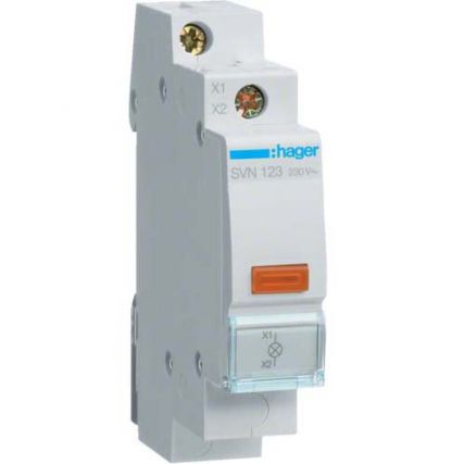 Световой индикатор Hager / оранжевая LED-лампа / 230V AC / 1 мод / SVN123