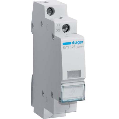 Световой индикатор Hager / прозрачная LED-лампа / 230V AC / 1 мод / SVN125 - фото 1