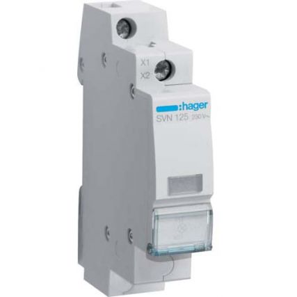 Световой индикатор Hager / прозрачная LED-лампа / 230V AC / 1 мод / SVN125