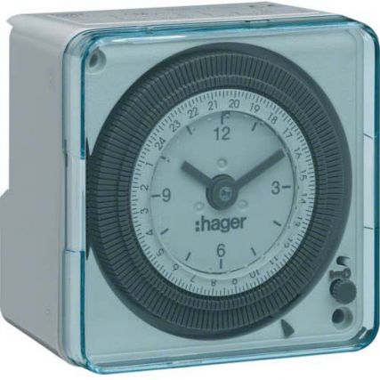 Таймер аналоговый / суточный / без запаса хода / 16A / 250V AC / шаг 10 мин / 1 НО / Hager / EH712