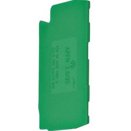 Заглушка для клемм KYA02E2 / зеленая / Hager / KWE07GR