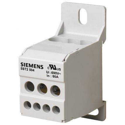 Клеммный распределительный блок / 1 полюс / 80A / 3x25мм2 + 4x6мм2 / ширина 45 мм / Siemens 5ST2504