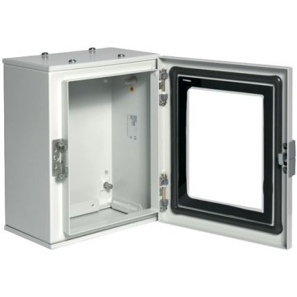 Щит Orion Hager / 300х250х160 мм (ВхШхГ) / прозрачная дверь / IP65 / пустой / сталь / настенной установки / FL152A