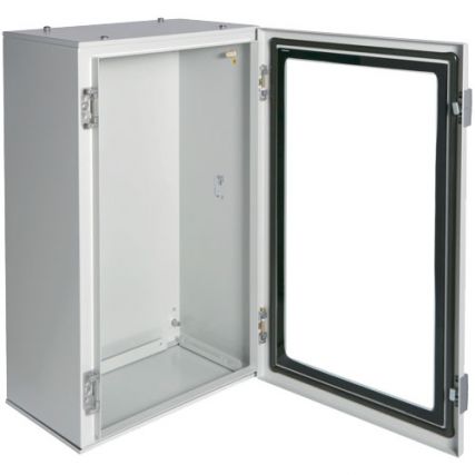 Щит Orion Hager / 650х400х250 мм (ВхШхГ) / прозрачная дверь / IP65 / пустой / сталь / настенной установки / FL168A