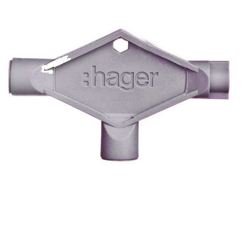 Пластиковый ключ универсальный / квадрат 8х8 мм / треугольник 8 мм / двухбородочный 3мм / для щитов Hager Orion / FL99Z - фото 1