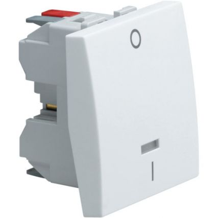 Выключатель одноклавишный (2-х полюсный ) / 45х45 / 2НО / с подсветкой /10A / 250V AC / белый / Systo Hager / WS009
