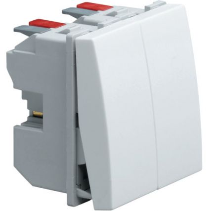 Выключатель кнопочный / 1NO+1NC / 250V / 22,5х45 / белый / Systo Hager / WS029