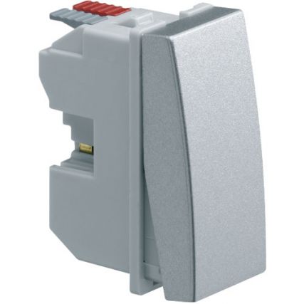 Выключатель кнопочный / 1NO / 250V / 22,5х45 / алюминий / Systo Hager / WS027T