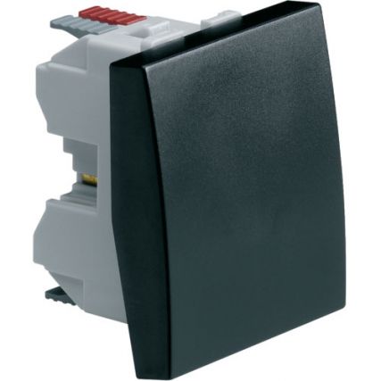 Выключатель одноклавишный (проходной) / 45х45 / 10A / 250V AC / черный / Systo Hager / WS001N